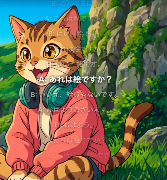 SpeakBeats song playing with Japanese lyrics on screen